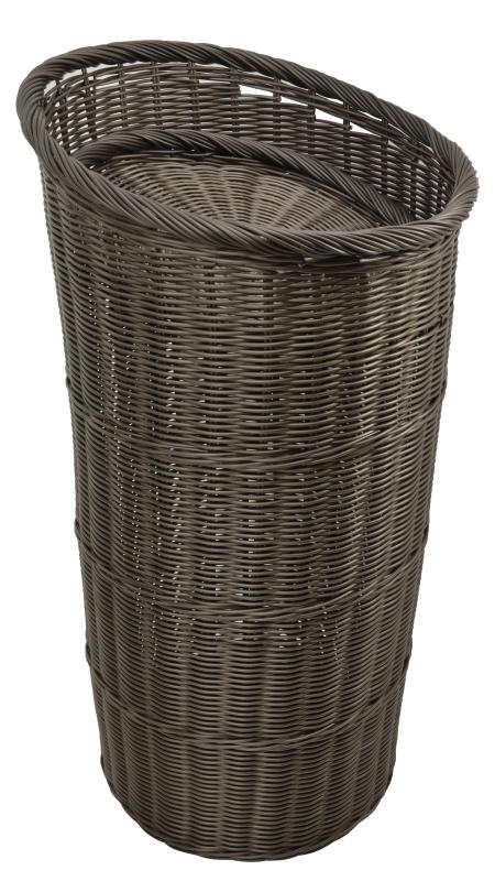 Round Brown Tapered Basket with Round Tray